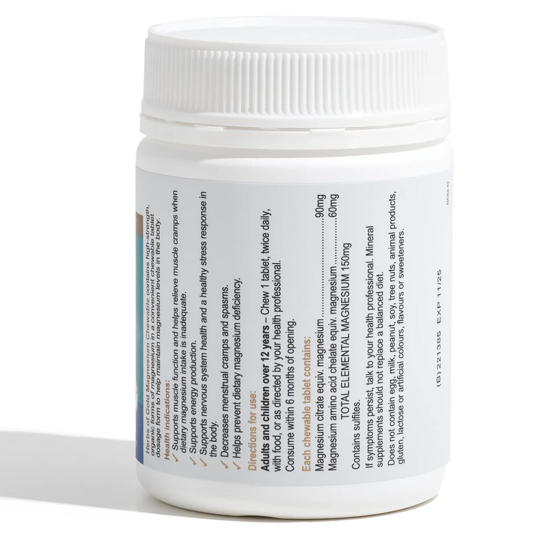 Herbs Of Gold Magnesium Chewable 60ct