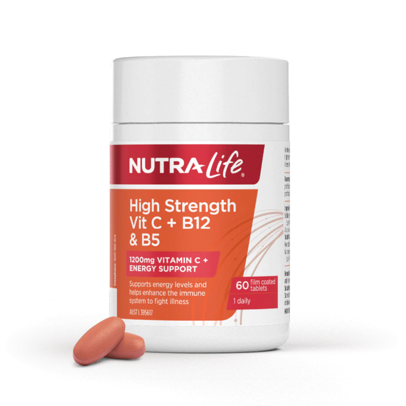Nutralife High Strength Vit C + B12 & B5 60 tablets