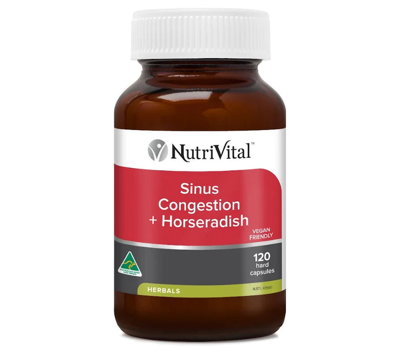 NUTRIVITAL Sinus Congestion + Horseradish 120 Capsules
