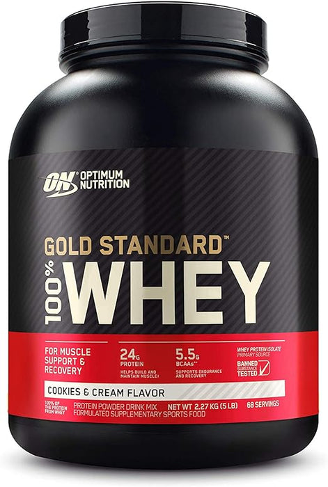 OPTIMUM NUTRITION Gold Standard 100percent Whey Protein Powder 5lb / 2.27 kg