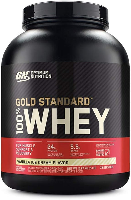 OPTIMUM NUTRITION Gold Standard 100percent Whey Protein Powder 5lb / 2.27 kg