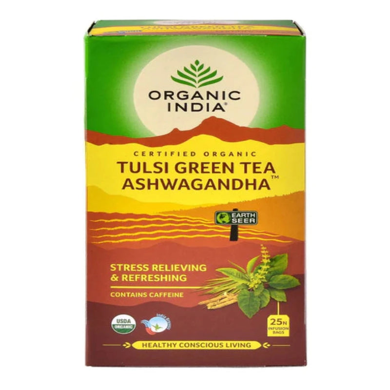 ORGANIC INDIA TULSI Tulsi Green Tea Ashwagandha 25Tb
