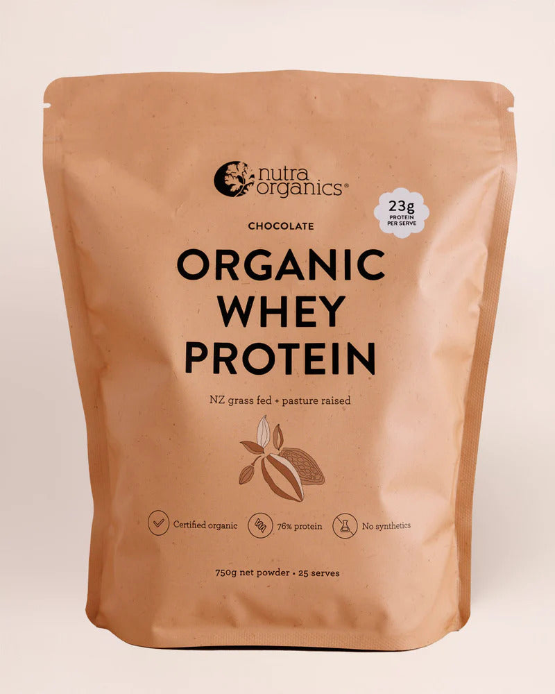 Nutra Organics Whey Protein Chocolate Cert Org 750g