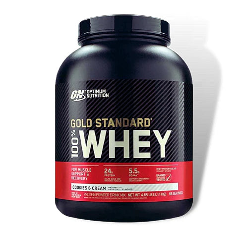 OPTIMUM NUTRITION Gold Standard 100percent Whey Protein Powder, Cookies And Cream, 5lb / 2.27 kg