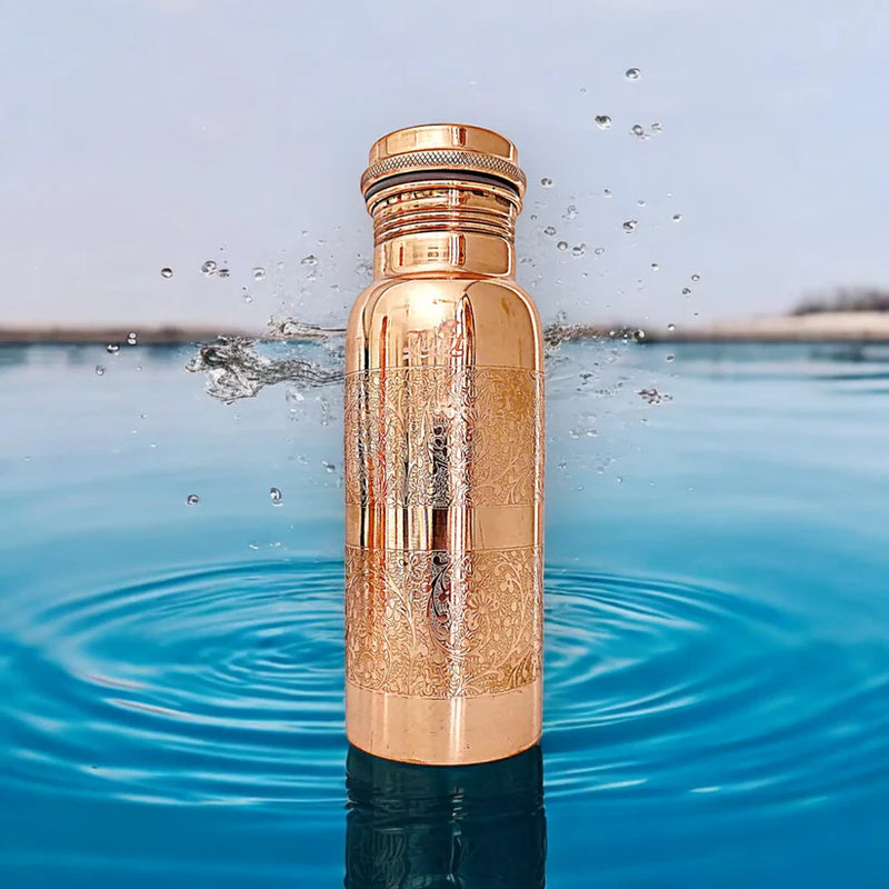 Zurit Copper Water Bottle 600ml Radiant Engrave