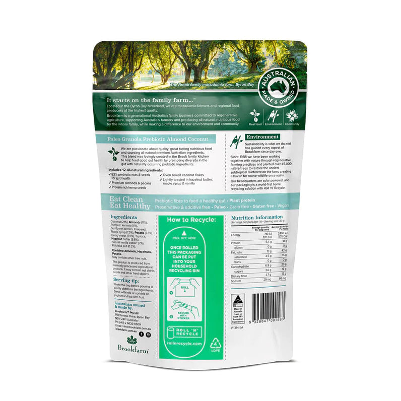BROOKFARM Prebiotic Paleo Granola 300g