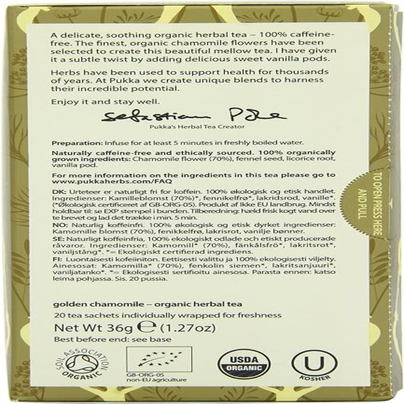 Pukka Chamomile, Vanilla & Manuka Honey 20 Tea Bags