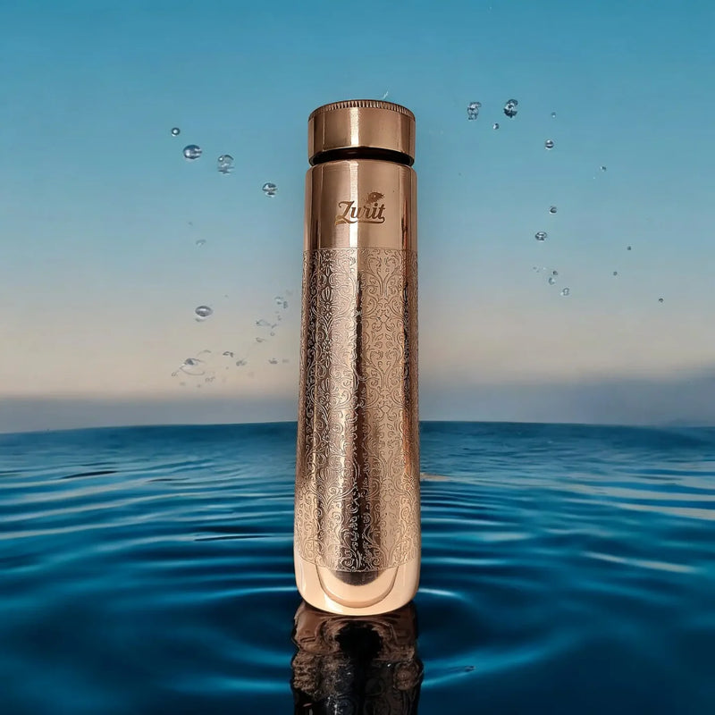 Zurit Copper Water Bottle 825ml Radiant Cone Shine