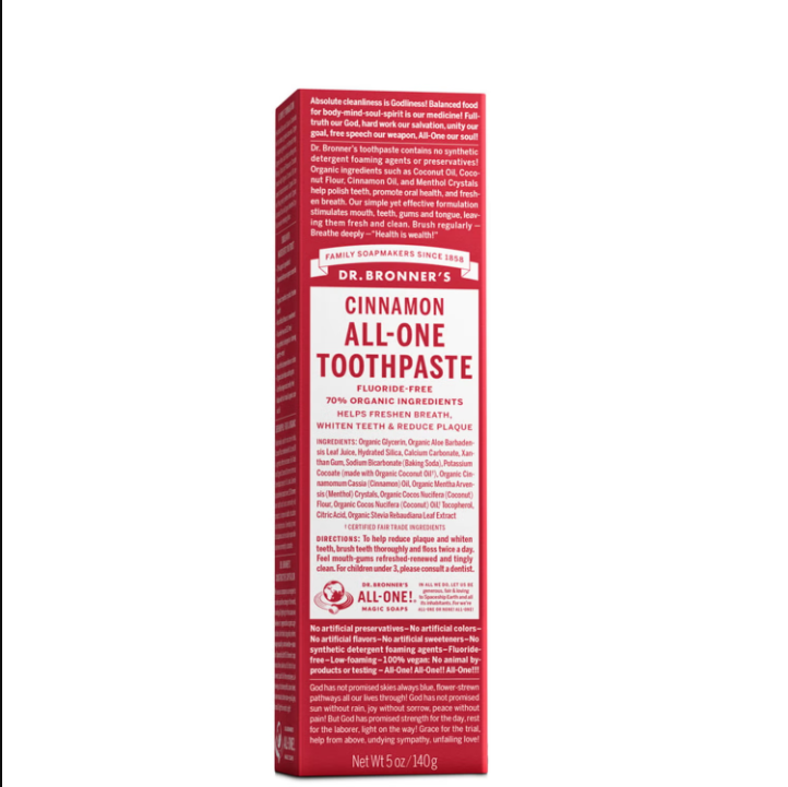 Dr Bronner's Toothpaste Cinnamon 140g