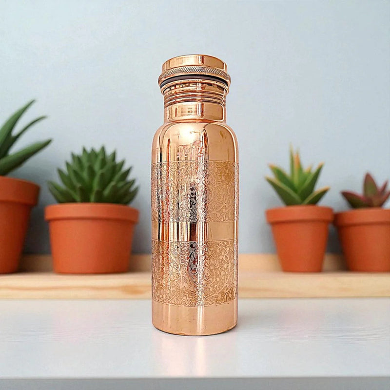 Zurit Copper Water Bottle 600ml Radiant Engrave