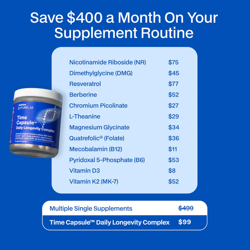 Melrose Future Lab, Time Capsule Daily Longevity Complex,  90 Veggie Hard Capsules
