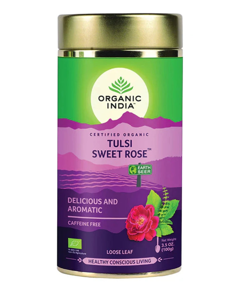 Organic India Tulsi Sweet Rose Loose Leaf 100g