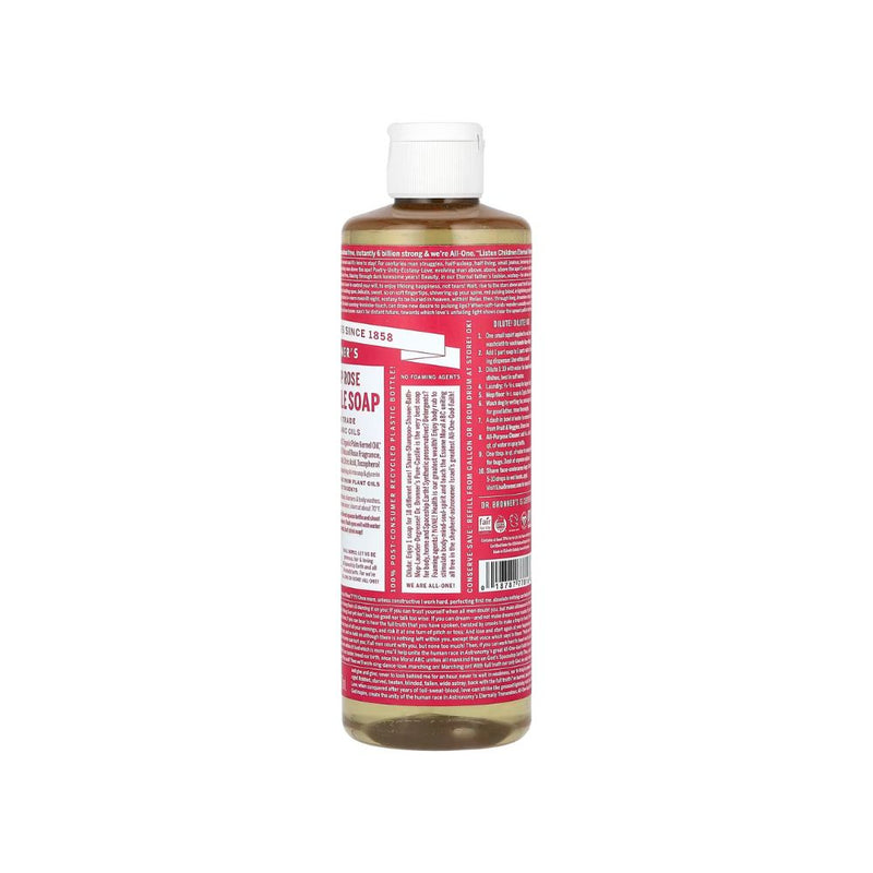Dr Bronner's Castile Soap Hemp Rose 473ml
