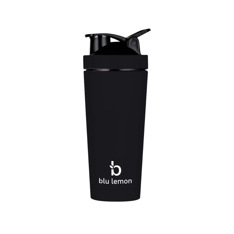 Blue Lemon insulated Protein Shaker Black 700ml