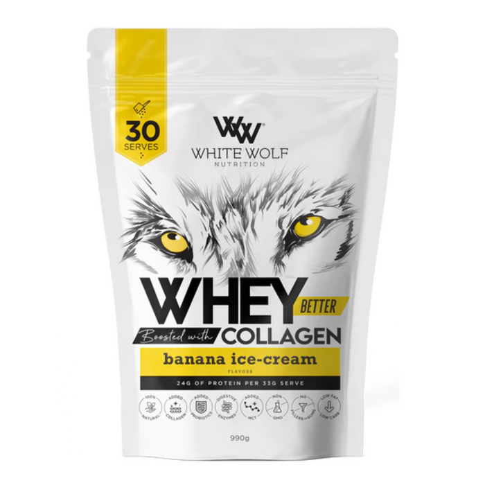 WHITE WOLF NUTRITION Whey Protein Banana 990g