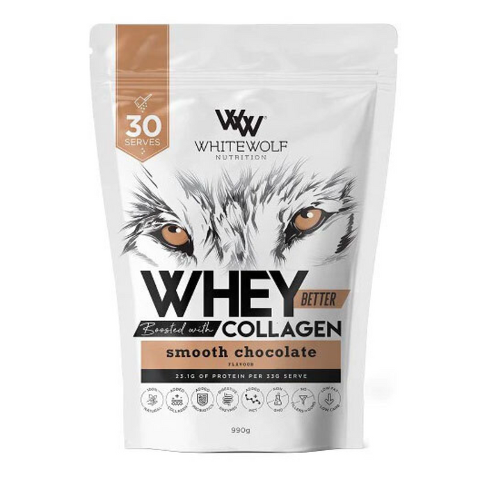 WHITE WOLF NUTRITION Whey Protein Choc 990g