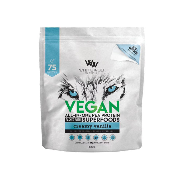 White Wolf Nutrition Vegan AIO Protein Creamy Vanilla 2.25kg