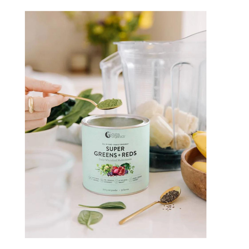 Nutra Organics Super Greens & Reds Watermelon & Strawberry 300g