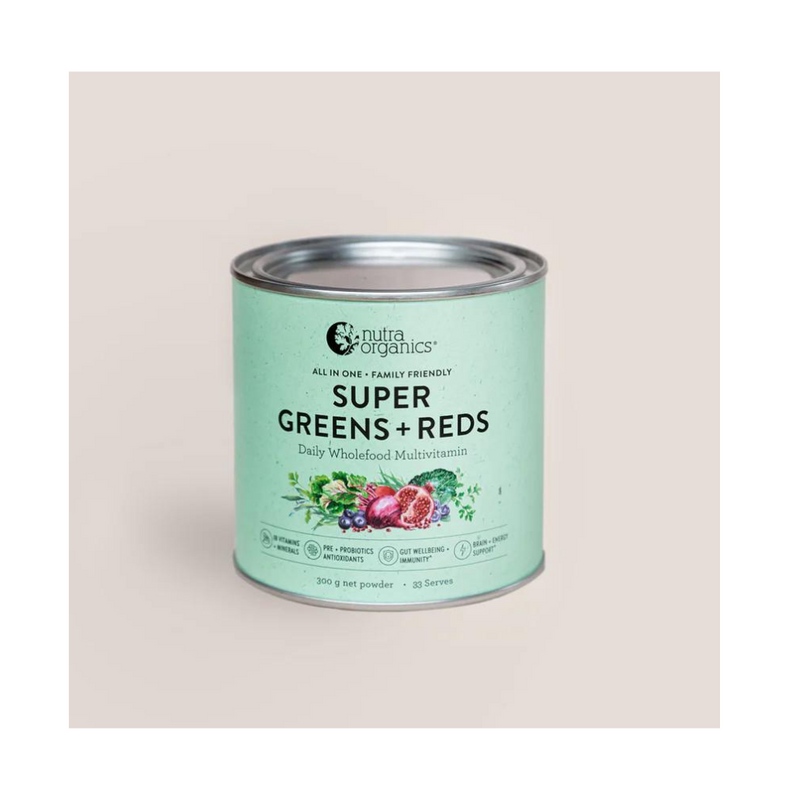 Nutra Organics Super Greens & Reds Watermelon & Strawberry 300g