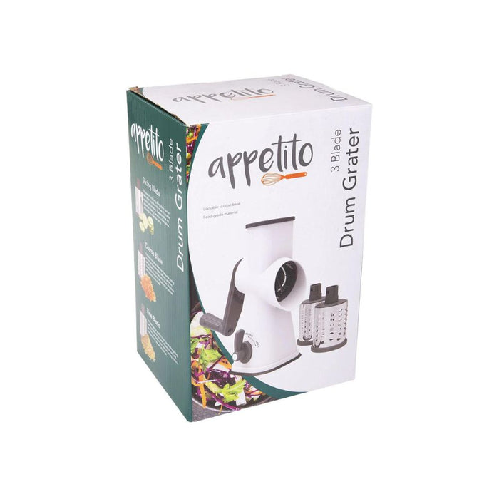 Appetito 3 Blade Drum Grater (White-Grey