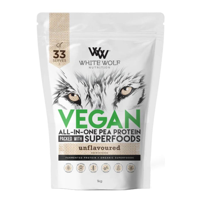 White Wolf Nutrition Vegan AIO Protein Unflavoured 1kg