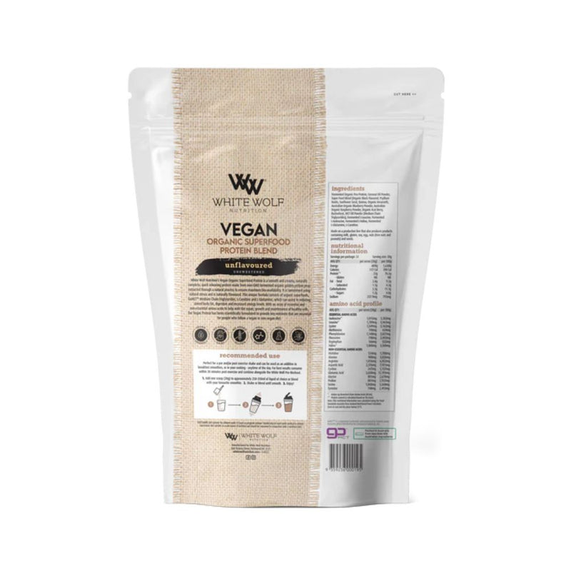 White Wolf Nutrition Vegan AIO Protein Unflavoured 1kg