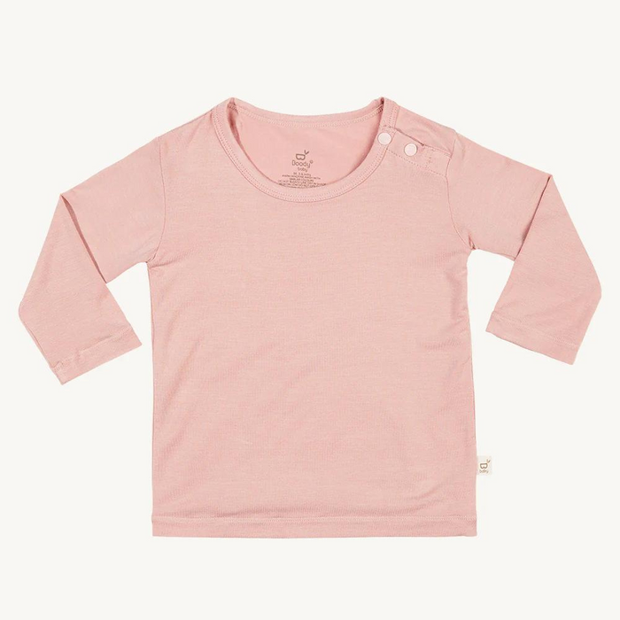 Boody Baby Long Sleeve Crew Neck Top Size 0 (6-12 Months) Rose
