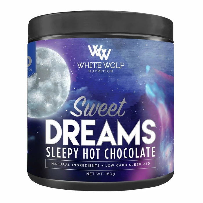 White Wolf Nutrition Sweet Dreams Sleepy Hot Chocolate Cookies Cream Flavour 180g