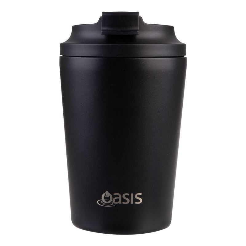 Oasis Ceramic-Lined Insulated Coffee Cup Black – 360 ml | Double Wall Stainless Steel, BPA-Free
