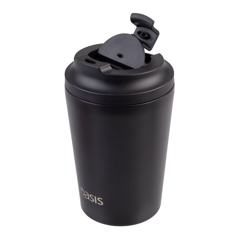 Oasis Ceramic-Lined Insulated Coffee Cup Black – 360 ml | Double Wall Stainless Steel, BPA-Free