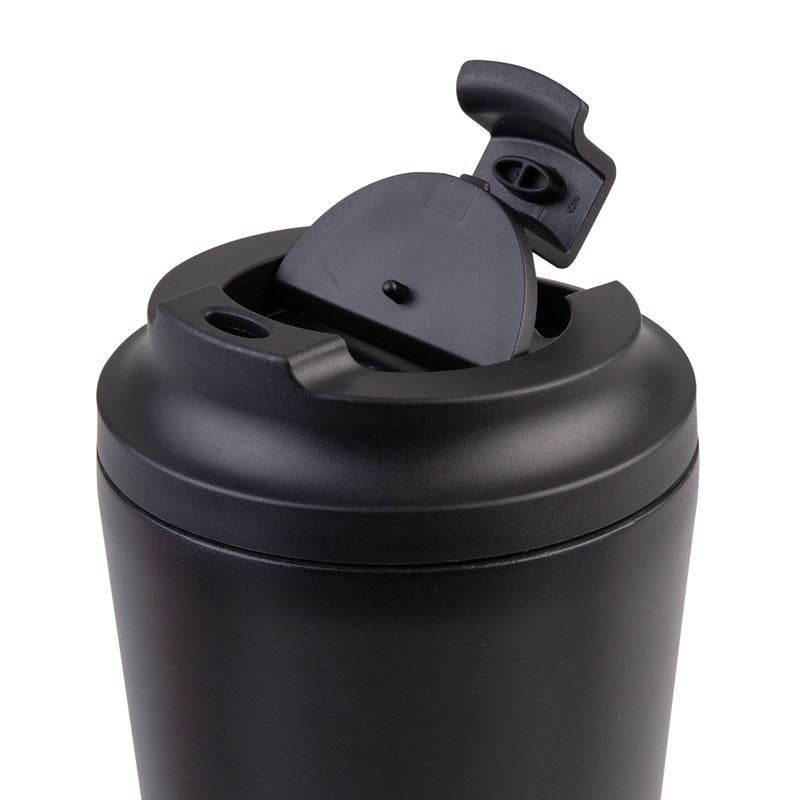 Oasis Ceramic-Lined Insulated Coffee Cup Black – 360 ml | Double Wall Stainless Steel, BPA-Free