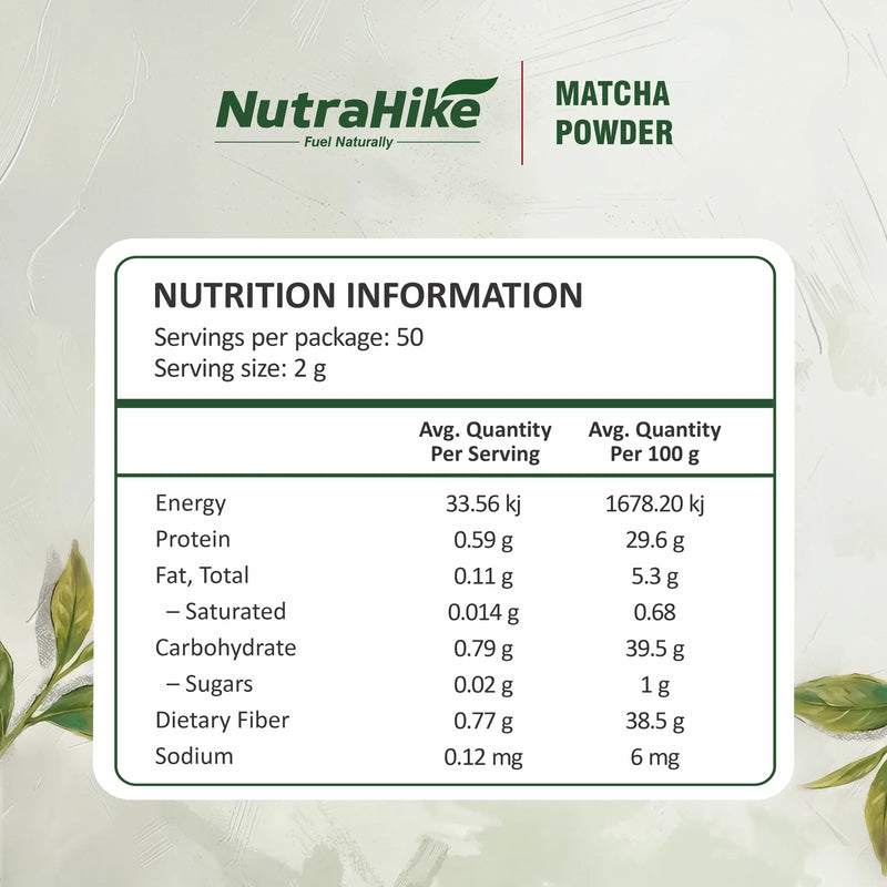 NutraHike Organic Matcha Powder 100g