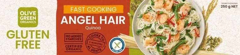 Olive Green Organics Angel Hair Quinoa Spaghetti 250g – Gluten Free Quinoa Pasta