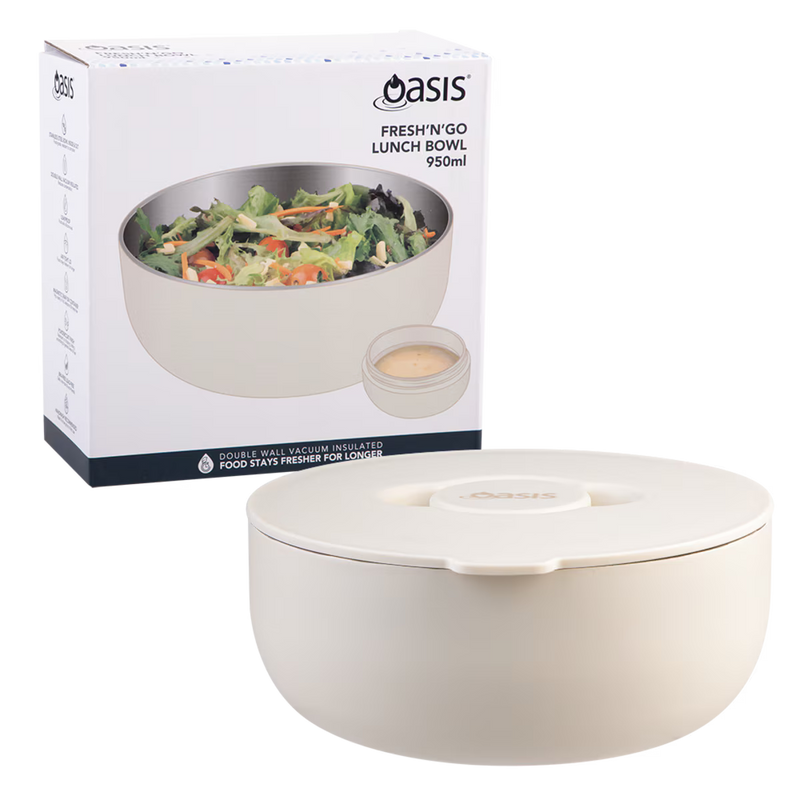 Oasis Stainless Steel Double Wall Fresh 'N' Go Lunch Bowl Alabaster 950ml