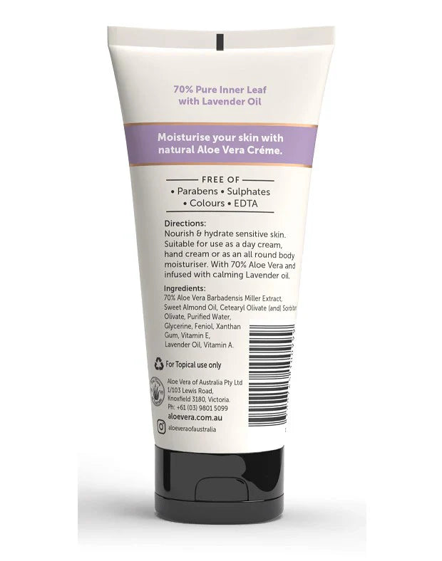 Aloe Vera of Australia Aloe Vera Crème with Lavender 70% Aloe 100ml