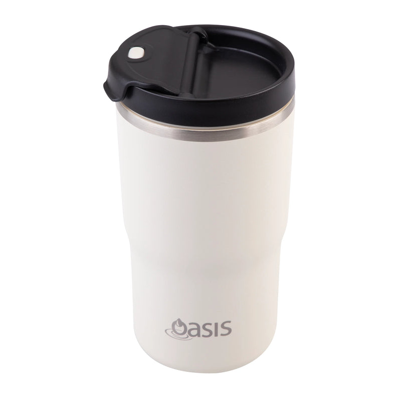 Oasis Ceramic Lined Stainless Steel Double Wall Travel Mug 480ml - Alabaster