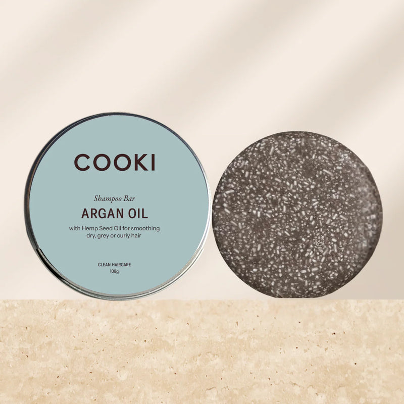 Cooki Haircare Argan Oil Shampoo Bar JUMBO With Tin 108g