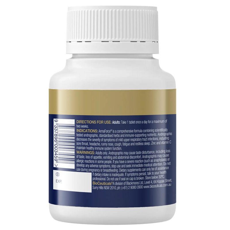 BioCeuticals ArmaForce 60 Tablets: Vegan Immune Support for Cold & Flu Relief