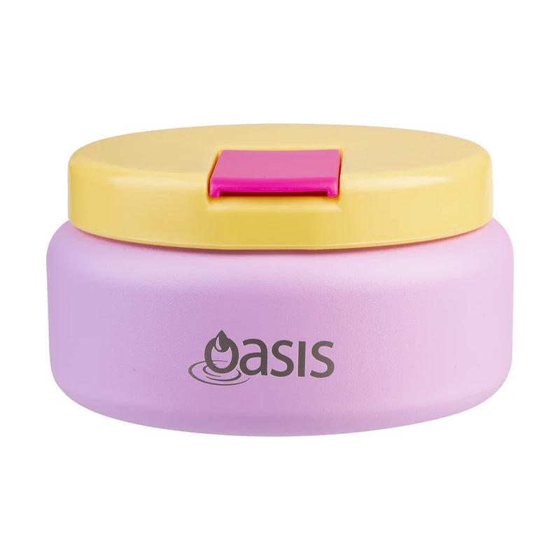 Oasis Double Wall Food Flask Quick Release Lid Bubblegum Pink 230ml
