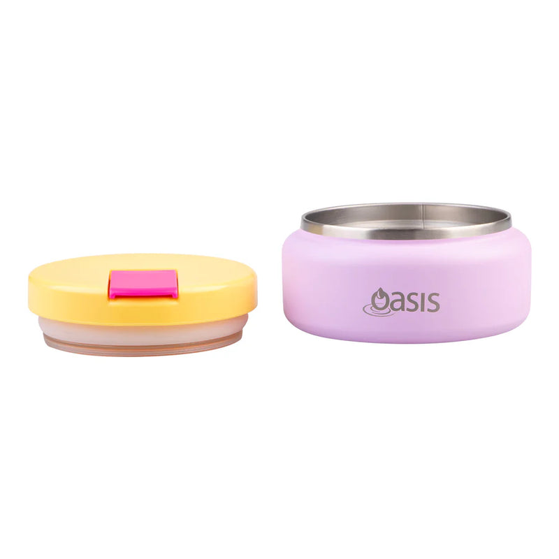 Oasis Double Wall Food Flask Quick Release Lid Bubblegum Pink 230ml