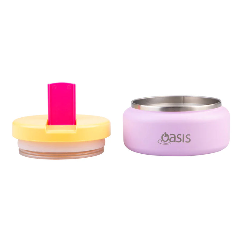 Oasis Double Wall Food Flask Quick Release Lid Bubblegum Pink 230ml