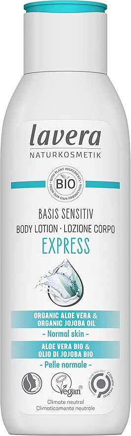 Lavera Basis Sensitiv Body Lotion Express 250ml| Vegan, Climate Neutral