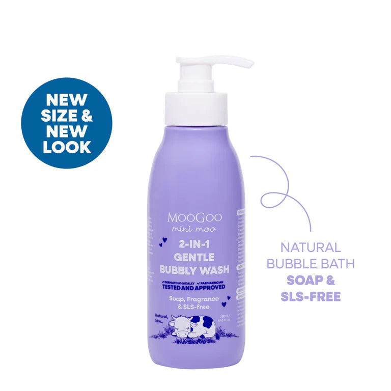 MooGoo Baby 2-in-1 Bubbly Wash 250ml – Gentle Hair & Body Wash for Sensitive Skin