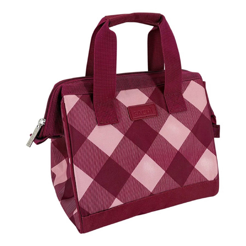 Sachi Insulated Lunch Bag Burgundy Tartan – Reusable Thermal Lunch Bag for Work & School