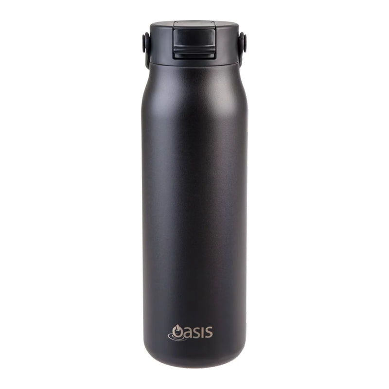 Oasis Ceramic lined SORRENTO Black Drink Bottle 900ml