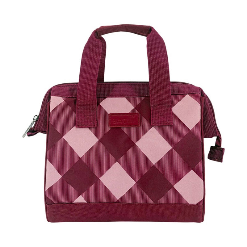 Sachi Insulated Lunch Bag Burgundy Tartan – Reusable Thermal Lunch Bag for Work & School