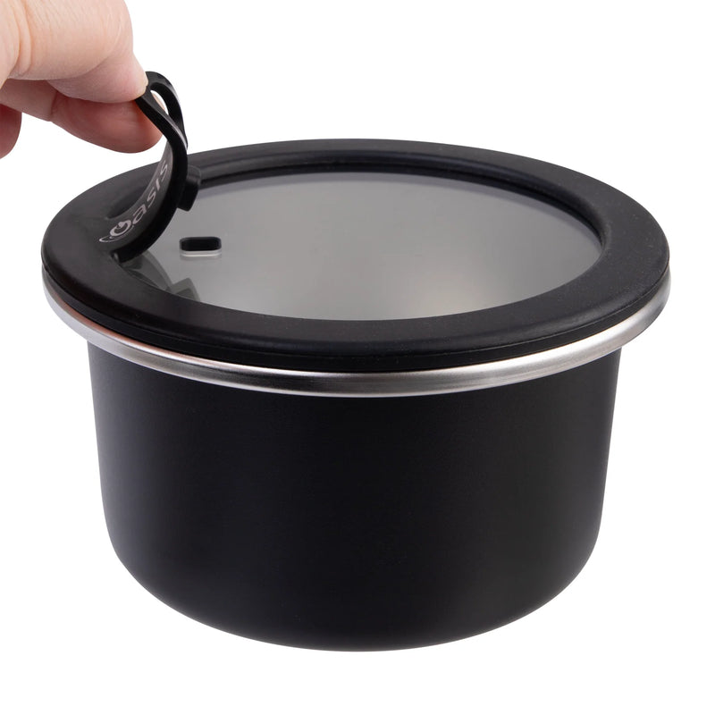Oasis Microwave Safe Stainless Steel Round Container - Black - 680ml