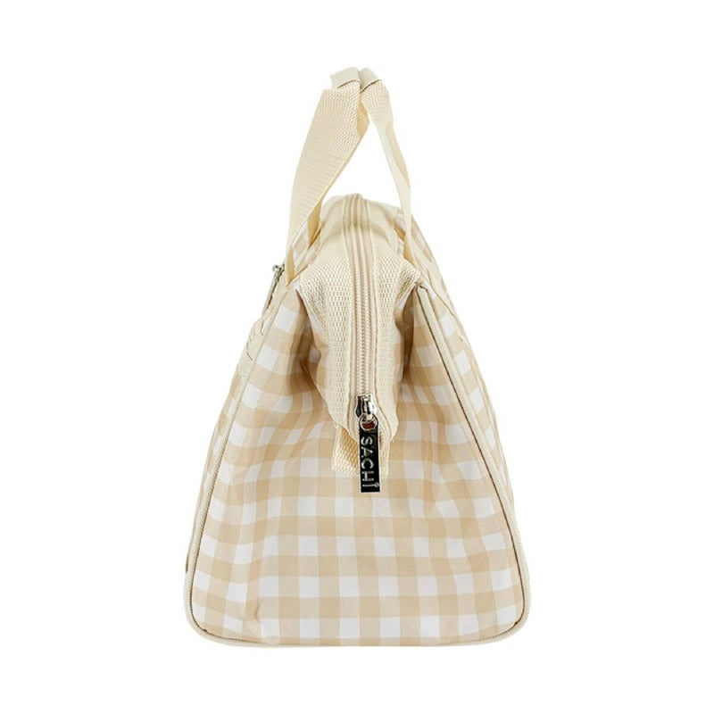 Sachi Style 34 Insulated Lunch Bag Beige Gingham – Reusable Thermal Lunch Tote