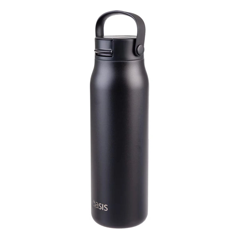 Oasis Ceramic lined SORRENTO Black Drink Bottle 900ml