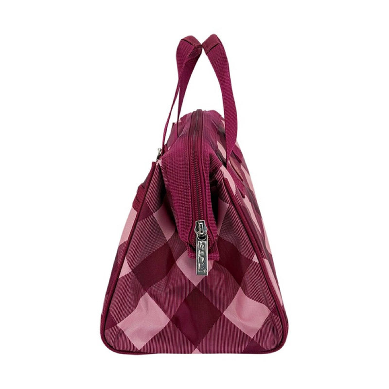 Sachi Insulated Lunch Bag Burgundy Tartan – Reusable Thermal Lunch Bag for Work & School